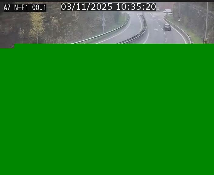 Webcam autoroute Luxembourg A7 située dans la sortie 1 Waldhof, vers la N11, avant le Tunnel Stafelter