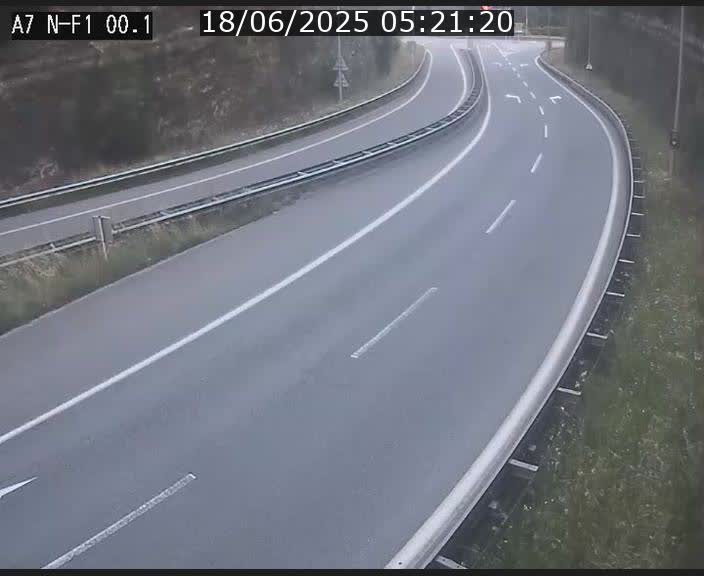 Webcam autoroute Luxembourg A7 située dans la sortie 1 Waldhof, vers la N11, avant le Tunnel Stafelter