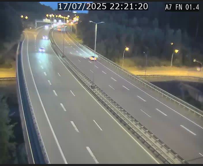 Caméra autoroute Luxembourg A7 - Tunnel Stafelter - direction Echangeur Grünewald