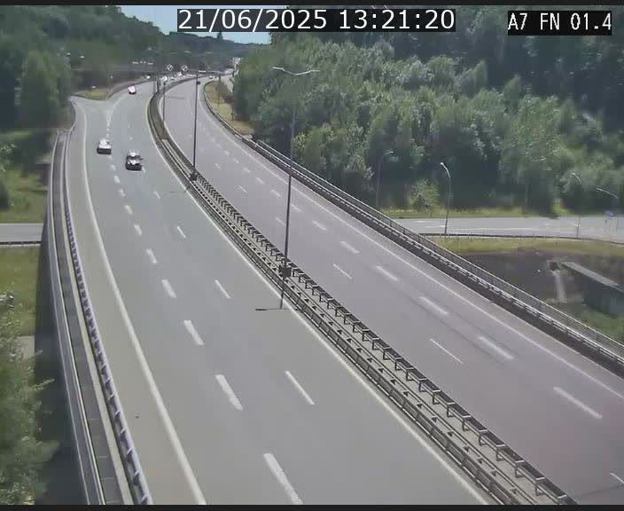 Caméra autoroute Luxembourg A7 - Tunnel Stafelter - direction Echangeur Grünewald