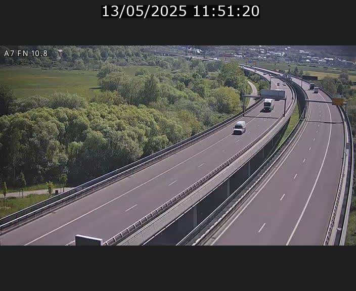 Caméra trafic Luxembourg - A7, Tunnel Gousselerbierg, sortie sud, direction rond-point Lorentzweiler (BK 10.8)