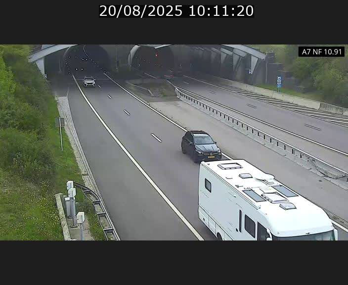 Caméra trafic Luxembourg - A7, Tunnel Gousselerbierg, entrée sud, direction Mersch