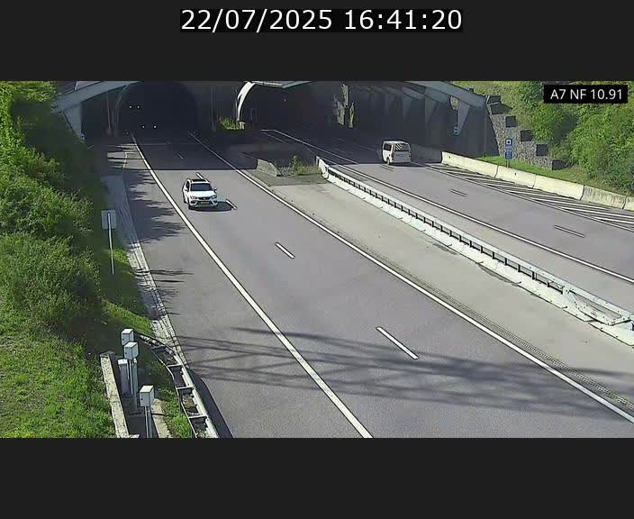 Caméra trafic Luxembourg - A7, Tunnel Gousselerbierg, entrée sud, direction Mersch