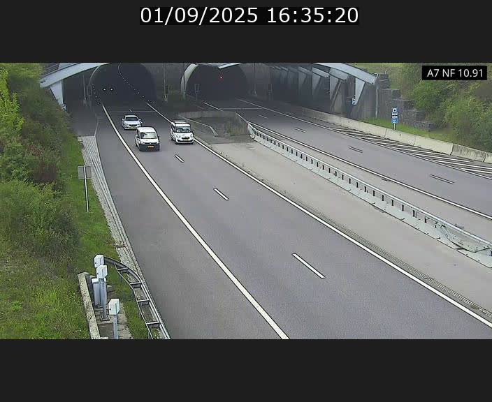 Caméra trafic Luxembourg - A7, Tunnel Gousselerbierg, entrée sud, direction Mersch