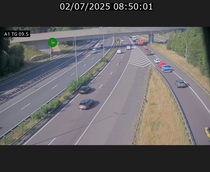 Traffic live webcam Luxembourg Jonction Grünewald - A1 direction Luxembourg-ville - BK 9.5