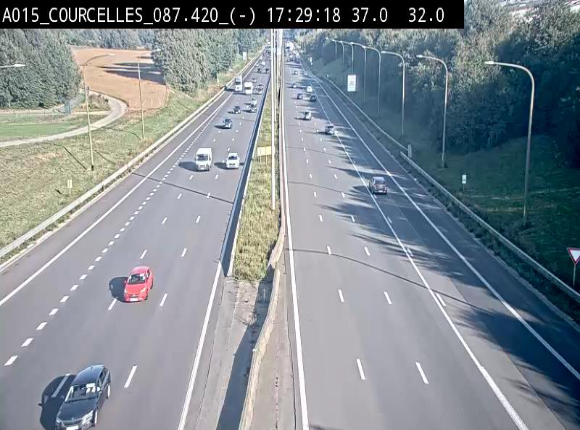 Webcam autoroute Belgique - Viesville - E42 direction Mons - BK 84.35
