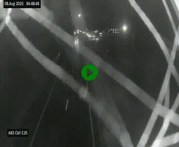 Webcam autoroute A63 en périphérie de Bordeaux au sud-est de la ville, en provenance du bassin d'Arcachon. Vue orientée vers Bordeaux