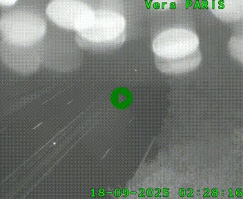 Caméra routière sur l'autoroute A20 au nord de Limoges, à la jonction avec la N520. Vue orientée vers Paris