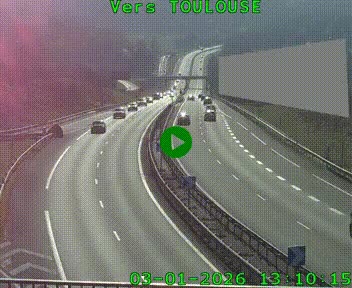 Caméra routière sur l'autoroute A20 à Noailles, en périphérie de Brive-la-Gaillarde. Vue orientée vers Toulouse