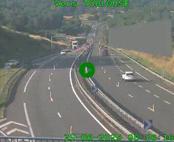 Caméra routière sur l'autoroute A20 à Noailles, en périphérie de Brive-la-Gaillarde. Vue orientée vers Toulouse