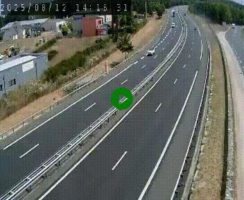 Caméra autoroute A75 à hauteur du col du rocher blanc en direction de Montpellier