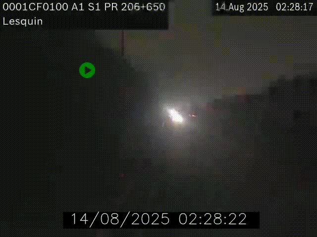 Webcam autoroute A1 à hauteur de Lesquin. Vue orientée vers Lille