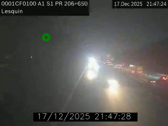 Webcam autoroute A1 à hauteur de Lesquin. Vue orientée vers Lille