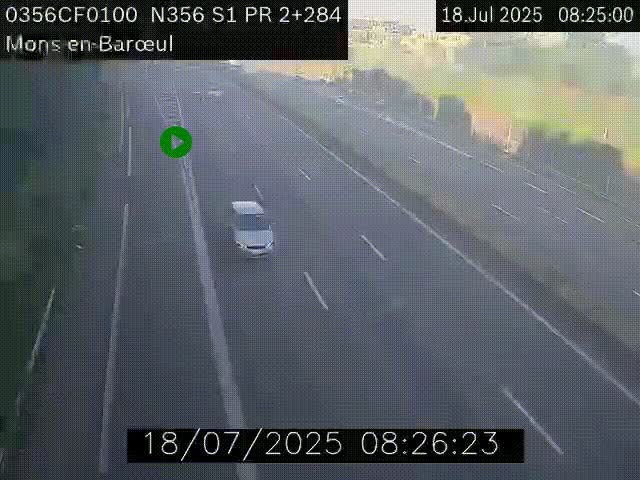 Webcam à l'entrée de Lille en direction du périphérique, à proximité de Mons-en-Baroeul sur la N356