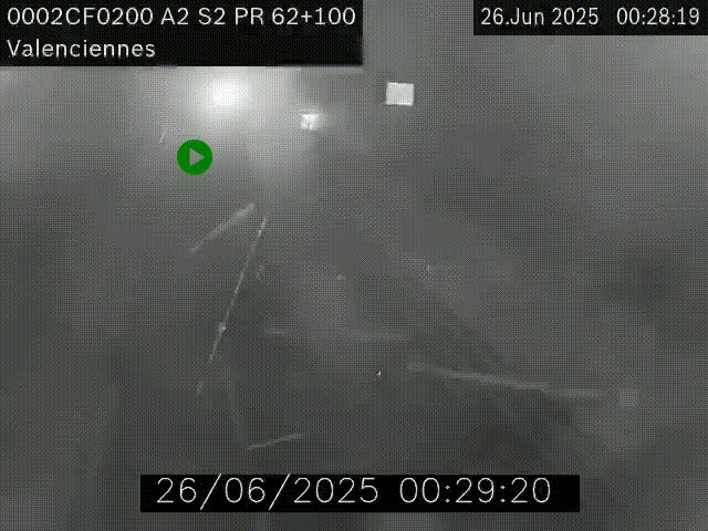 Webcam autoroute A2 à Valenciennes. Vue orientée vers Maubeuge et Mons (Belgique)