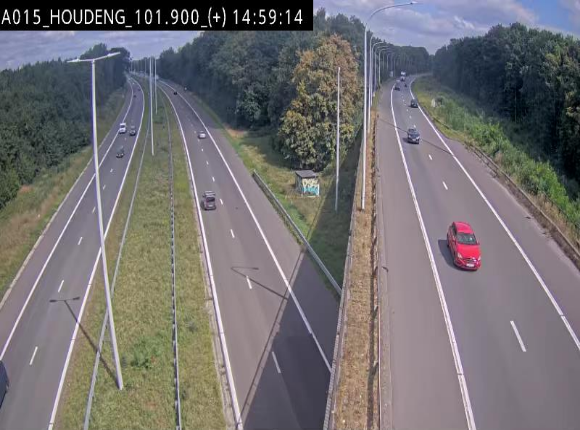 Webcam autoroute Belgique - Houdeng-Goegnies - Jonction E19/E42 direction Tournai/Mons - BK 101.85