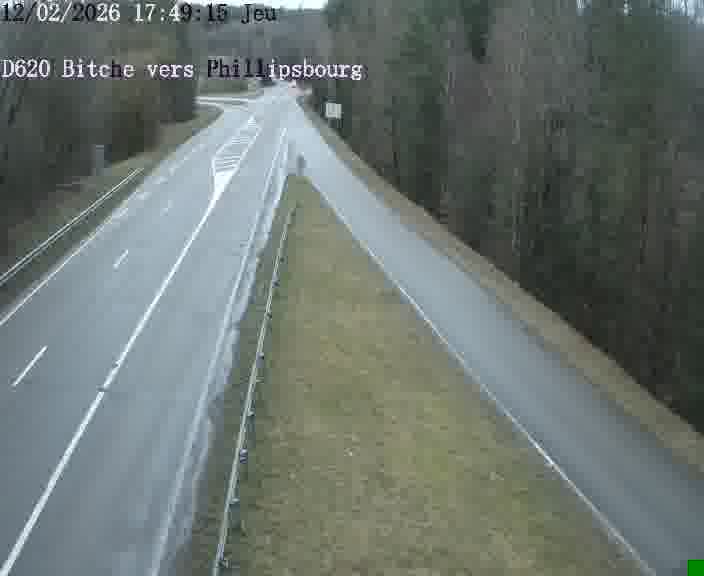 Webcam sur la D620, sur le contournement de Bitche. Vue orientée vers Philippsbourg