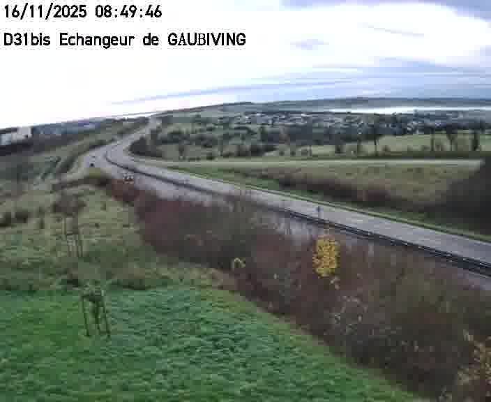 Dispositif d’observation sur D31bis (France) à Gaubiving, en direction de Sarreguemines, offrant une visualisation fiable des conditions de circulation.
