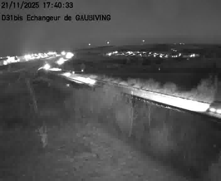 Dispositif d’observation sur D31bis (France) à Gaubiving, en direction de Sarreguemines, offrant une visualisation fiable des conditions de circulation.