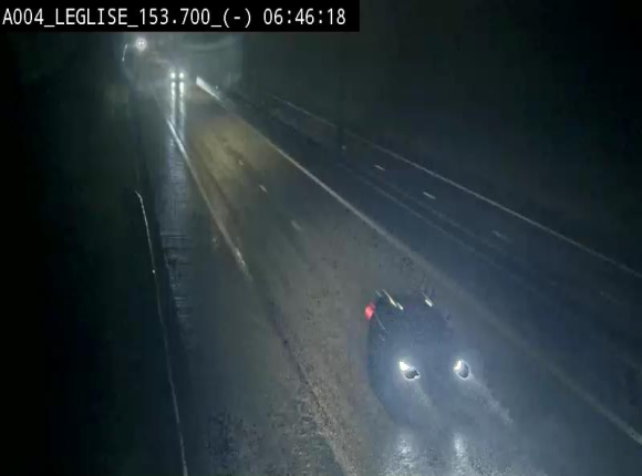 Webcam autoroute A4 (E411-E25) à Léglise, avant la jonction avec la N40. Vue orientée vers Bruxelles