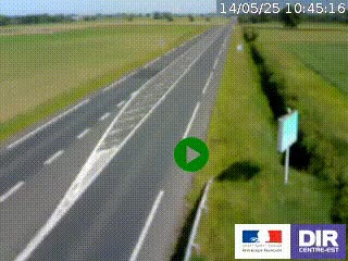 Webcam routière sur la RN7 à hauteur de Toulon-sur-Allier, entre Moulins et Vichy
