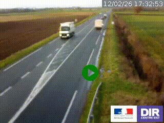 Webcam routière sur la RN7 à hauteur de Toulon-sur-Allier, entre Moulins et Vichy