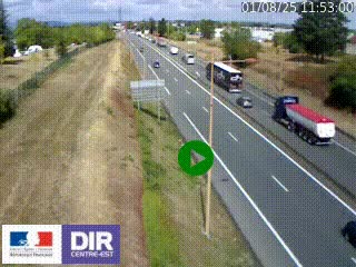 Webcam à Mably, à proximité de Roanne en direction de Moulins sur la N7