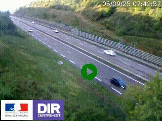 Webcam au niveau du col de Bois Clair à hauteur de Cluny sur la N79. Vue orientée vers Mâcon