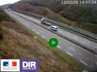 Webcam au niveau du col de Bois Clair à hauteur de Cluny sur la N79. Vue orientée vers Mâcon