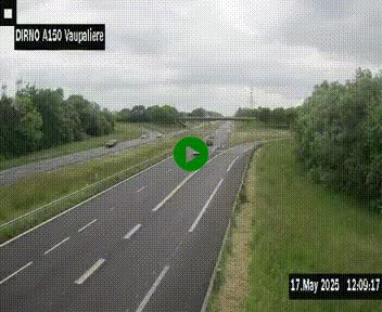 Webcam autoroute A150 à hauteur de La Vaupalière en périphérie de Rouen. Vue orientée vers Rouen