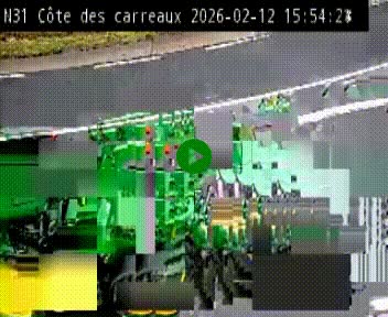 Webcam en haut de la Côte des Carreaux sur la N31 à Avesnes-en-Bray. Vue orientée vers Rouen