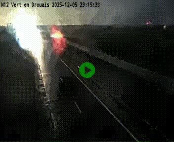 Webcam à hauteur de Vert-en-Drouais sur la N12, en périphérie de Dreux. Vue orientée vers Alençon