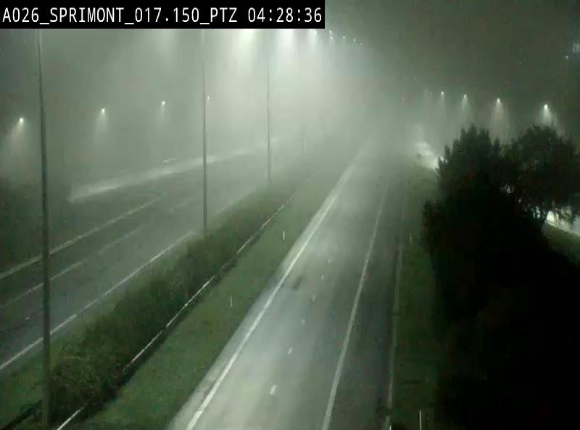 Webcam A26 (E25) à Sprimont, sur l'autoroute entre Liège et Arlon. Vue orientée vers le Luxembourg