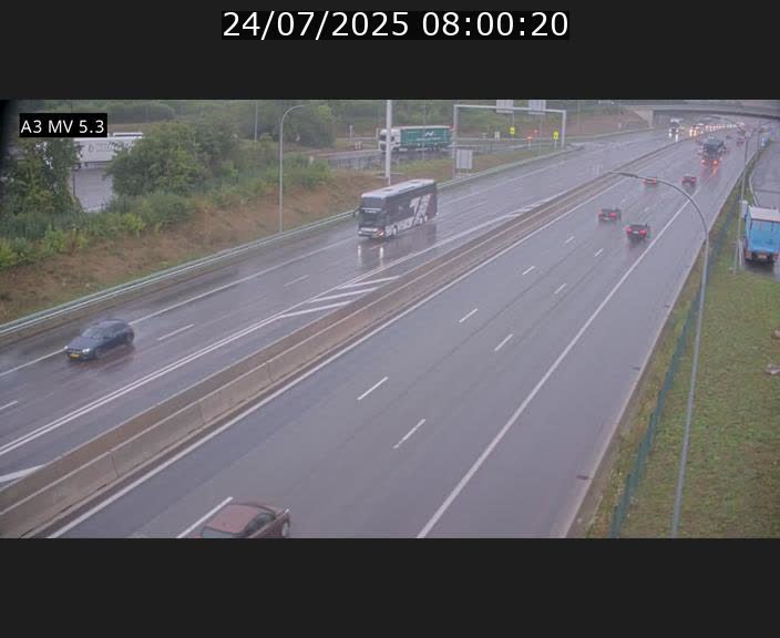 Webcam à l'Aire de Berchem au Luxembourg sur l'A3. Vue orientée vers la France