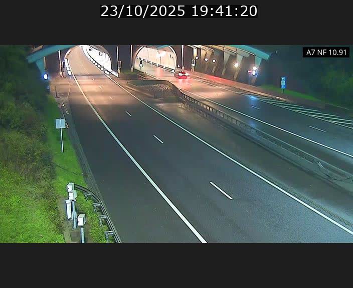 Caméra trafic Luxembourg - A7, Tunnel Gousselerbierg, entrée sud, direction Mersch