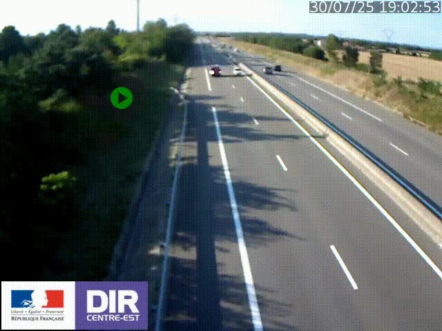 Webcam sur le contournement de Valence, sur la Nationale 7, à la jonction avec la N532, caméra orientée vers Grenoble