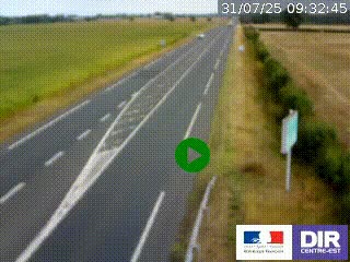 Webcam routière sur la RN7 à hauteur de Toulon-sur-Allier, entre Moulins et Vichy