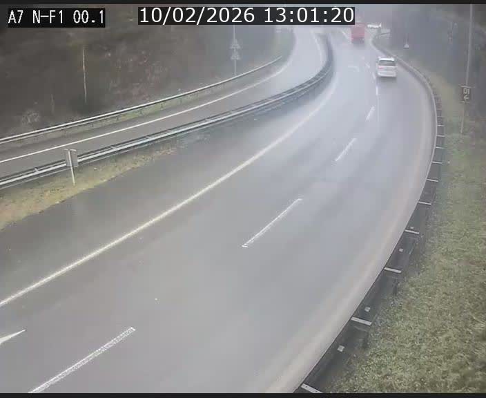 Webcam autoroute Luxembourg A7 située dans la sortie 1 Waldhof, vers la N11, avant le Tunnel Stafelter