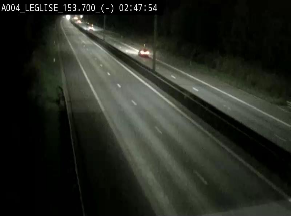 Webcam autoroute A4 (E411-E25) à Léglise, avant la jonction avec la N40. Vue orientée vers Bruxelles