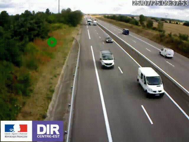 Webcam sur le contournement de Valence, sur la Nationale 7, à la jonction avec la N532, caméra orientée vers Grenoble
