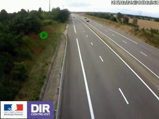 Webcam sur le contournement de Valence, sur la Nationale 7, à la jonction avec la N532, caméra orientée vers Grenoble