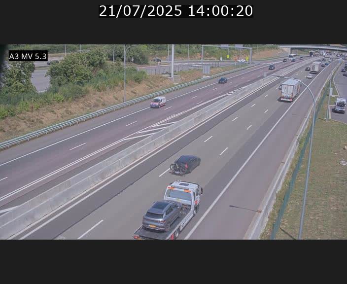 Webcam à l'Aire de Berchem au Luxembourg sur l'A3. Vue orientée vers la France