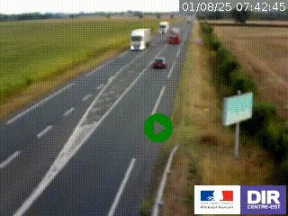 Webcam routière sur la RN7 à hauteur de Toulon-sur-Allier, entre Moulins et Vichy