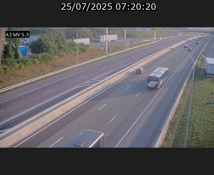 Webcam à l'Aire de Berchem au Luxembourg sur l'A3. Vue orientée vers la France