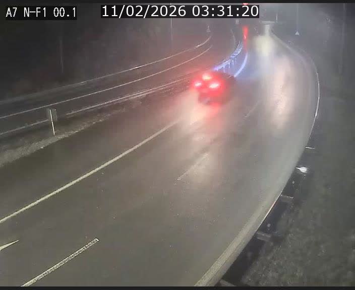 Webcam autoroute Luxembourg A7 située dans la sortie 1 Waldhof, vers la N11, avant le Tunnel Stafelter