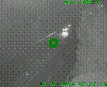 Caméra routière sur l'autoroute A20 au nord de Limoges, à la jonction avec la N520. Vue orientée vers Paris