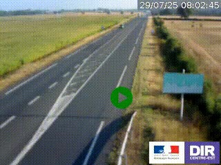 Webcam routière sur la RN7 à hauteur de Toulon-sur-Allier, entre Moulins et Vichy