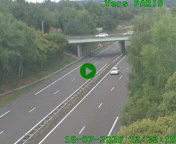 Caméra routière sur l'autoroute A20 au nord de Limoges, à la jonction avec la N520. Vue orientée vers Paris