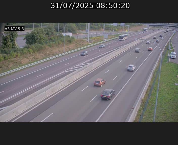Webcam à l'Aire de Berchem au Luxembourg sur l'A3. Vue orientée vers la France