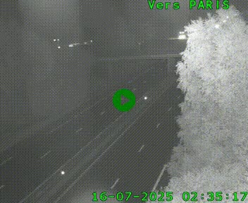 Caméra routière sur l'autoroute A20 au nord de Limoges, à la jonction avec la N520. Vue orientée vers Paris